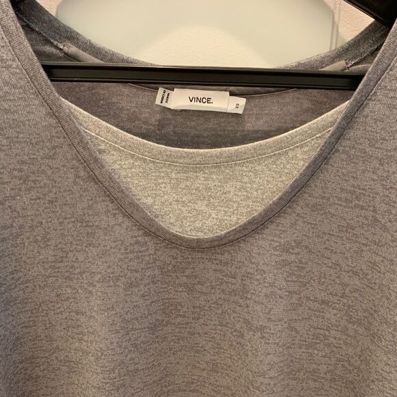 Vince Ladies Long Sleeve cross front top, Grey XS - Picture 4 of 5